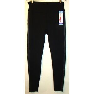 NEW ASSETS by SPANX 1X Plus Black High-Waist Faux Leather Trim Leggings  A131